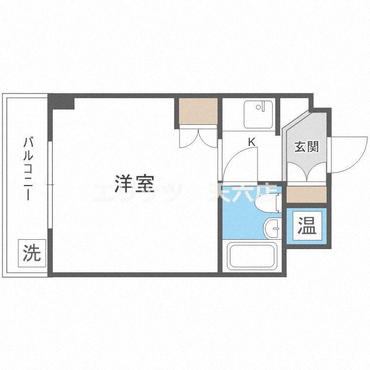 ミューズパーク江坂(1K/2階)の間取り写真