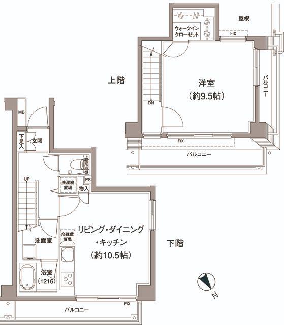 THE CUBE(1LDK/5階)の間取り写真