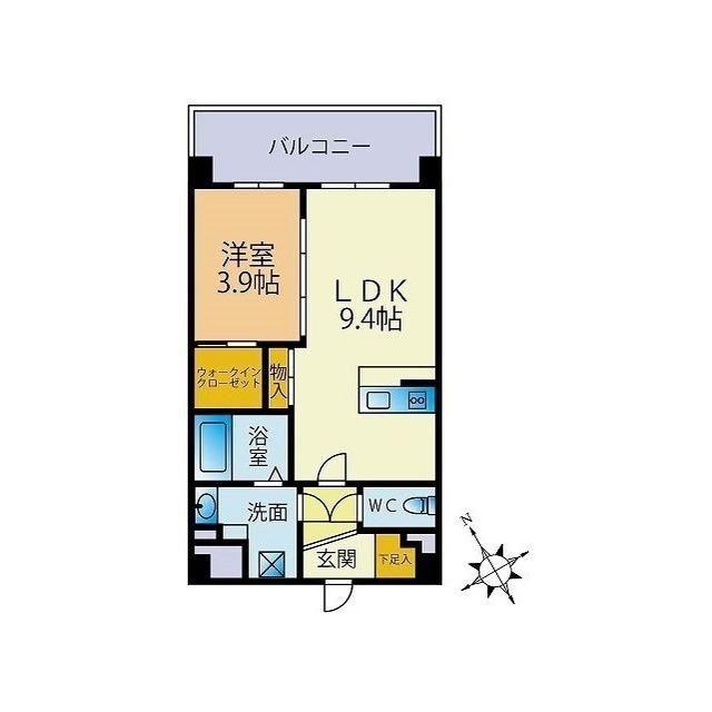 メゾン・ド・ボヌール(1LDK/1階)の間取り写真
