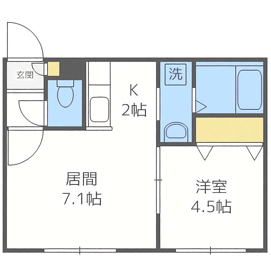 LA・BELLA(1LDK/2階)の間取り写真