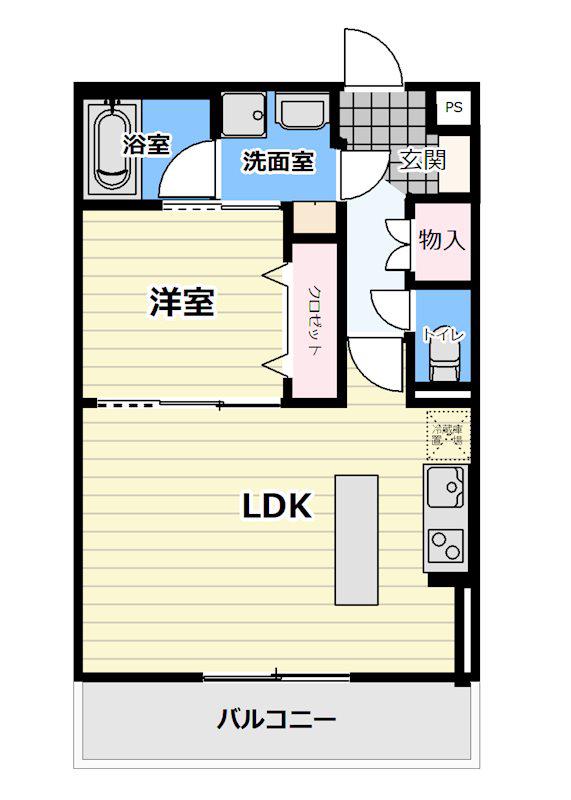ドゥー槙(1LDK/3階)の間取り写真