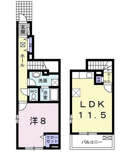 ニューホロゴ(1LDK/1階)の間取り写真