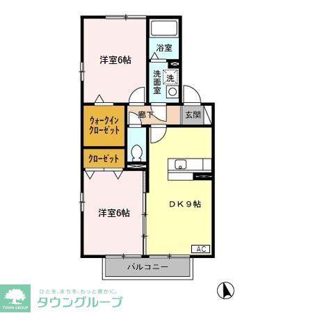 リポーズアルファ(2DK/2階)の間取り写真