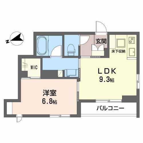FORENA河原町(1LDK/1階)の間取り写真
