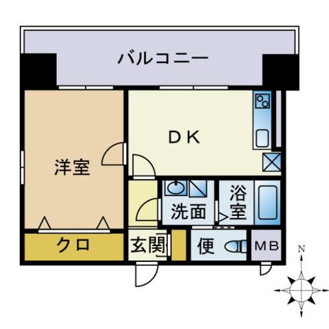 サン・ネストピア箱崎駅前(1DK/8階)の間取り写真