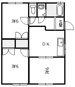ハイツ星山(3DK/1階)の間取り写真