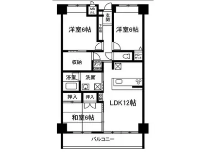 アドヴァンスナガイIII(3SLDK/9階)の間取り写真