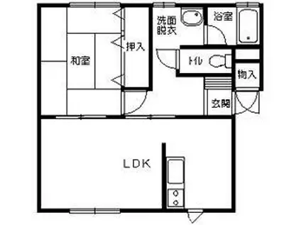 エクセルハイツ(1LDK/2階)の間取り写真