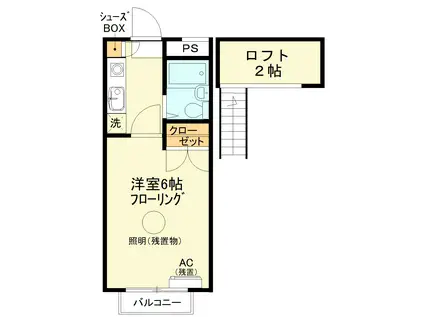 ドルフィン新町(1K/1階)の間取り写真