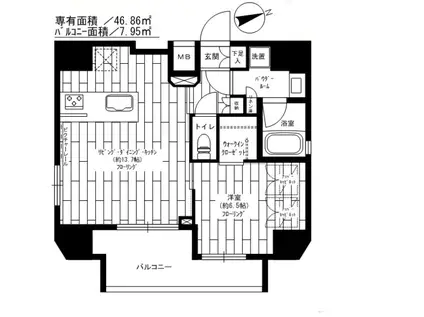 ステージファースト上野松が谷アジールコート(1LDK/9階)の間取り写真