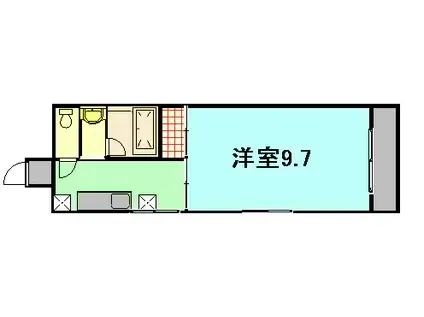 ハイツ七塚原(1K/2階)の間取り写真