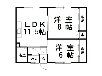 望洋ハイツ(2LDK/1階)の間取り写真