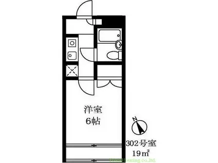 尾山台QSハイム(1K/3階)の間取り写真