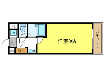 ビーバーハイツ長原(1K/6階)の間取り写真