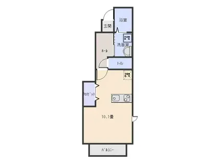 アルカサル(1K/1階)の間取り写真