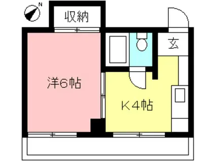 栄コーポ(1K/2階)の間取り写真