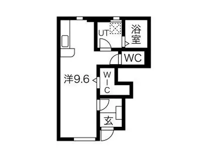 キアーロ(1K/1階)の間取り写真