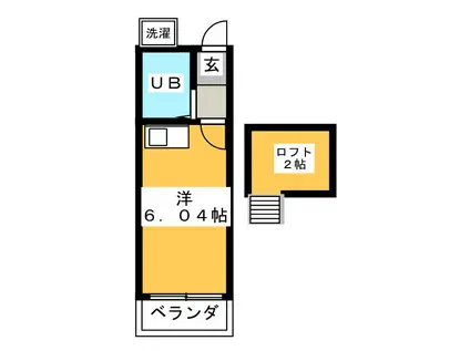 エステート西川口(ワンルーム/2階)の間取り写真