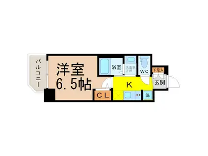 エステムコート名古屋新栄IIIグローリィ(1K/13階)の間取り写真