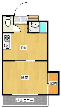 メゾン千(1DK/1階)の間取り写真