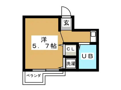 プランドール武蔵野(ワンルーム/3階)の間取り写真