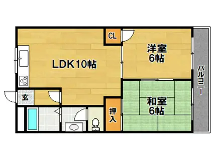 第5マンション北栄(2LDK/4階)の間取り写真