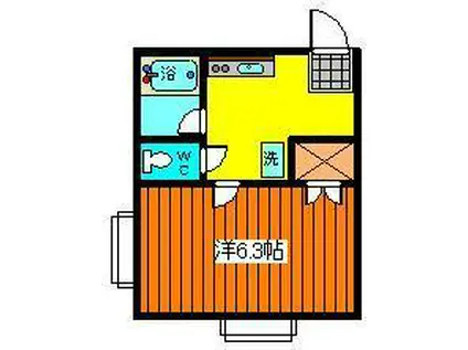 ロイヤルハイツ五番館(1K/1階)の間取り写真