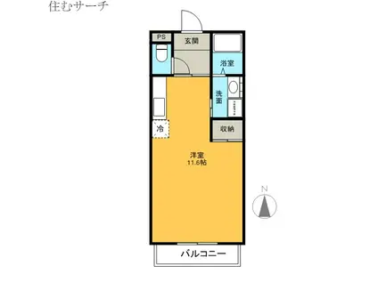 松本台イースト(1K/1階)の間取り写真