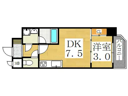 SOAR NAGAI EKIMAE(1DK/7階)の間取り写真