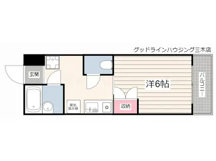 ハビテ八本松(1K/2階)の間取り写真