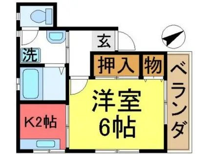 ＪＲ総武線 新小岩駅 徒歩19分 3階建 築34年(1K/1階)の間取り写真