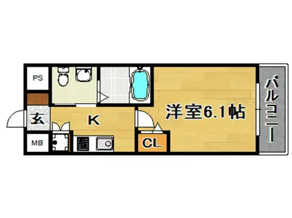 レジュールアッシュ北大阪GRAND STAGE(1K/9階)の間取り写真