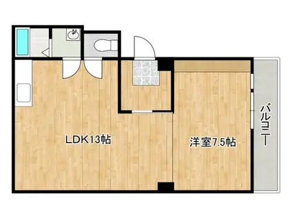 鵜崎マンション(1LDK/4階)の間取り写真