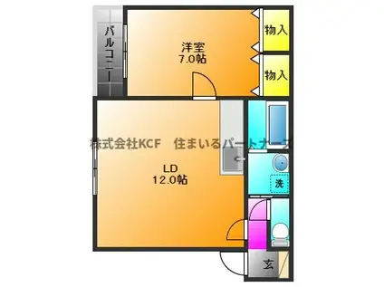 GREEN VIEWI I(1LDK/2階)の間取り写真