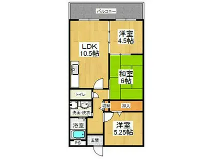カーサフィオーレ弐番館(3LDK/4階)の間取り写真