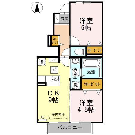 グレイス セゾン(2DK/1階)の間取り写真