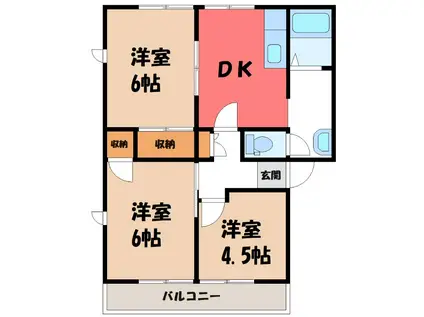 SD宗高(3DK/2階)の間取り写真