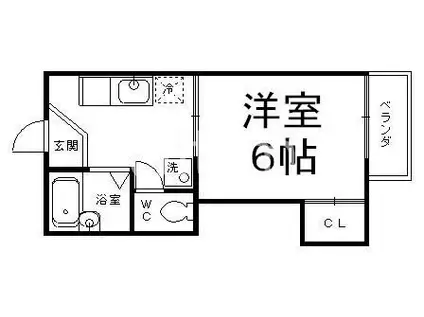 タウニィ・ザ・クスクス(1K/2階)の間取り写真