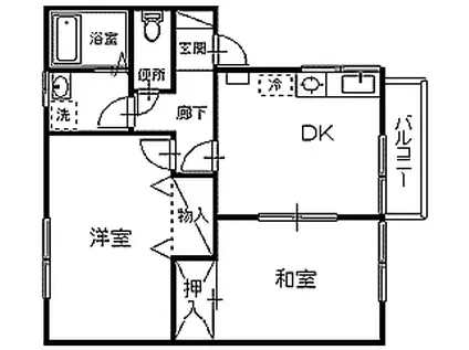 セジュールA(2DK/2階)の間取り写真