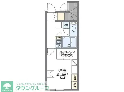レオパレス西坂戸(1K/1階)の間取り写真
