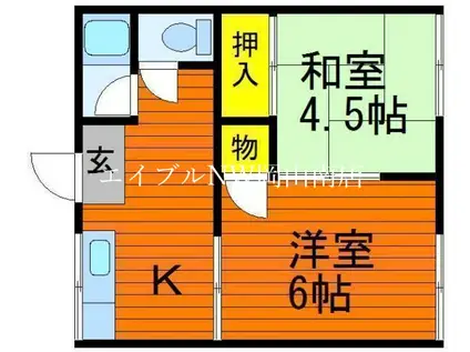 清水コーポA(2K/2階)の間取り写真