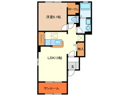 グランドールAOYAMA(1LDK/1階)の間取り写真