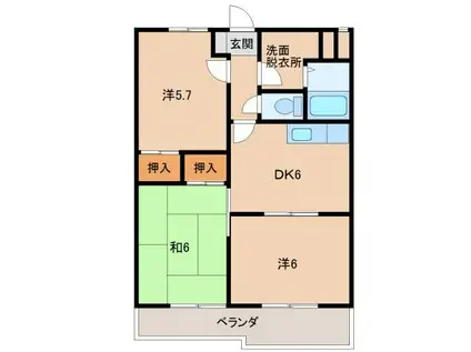 グリーンフル宮前(3DK/2階)の間取り写真