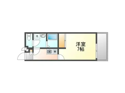 クレイノコーラルアイルIII(1K/1階)の間取り写真