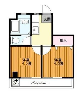 蓮芽ビル(2K/3階)の間取り写真