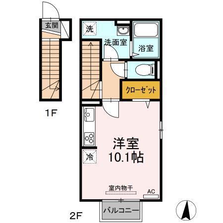 MYハーモニーIRIS(ワンルーム/1階)の間取り写真