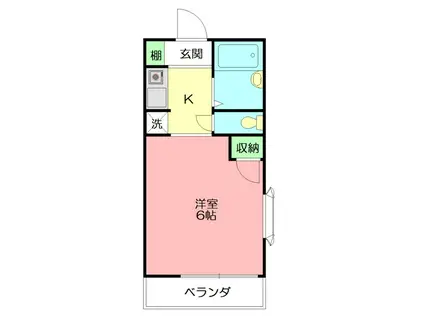 ノバビュー元町(ワンルーム/1階)の間取り写真