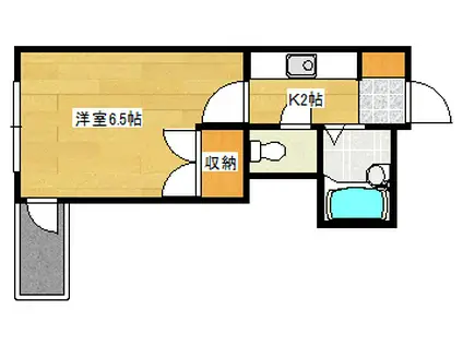 エステート20天満(1K/4階)の間取り写真