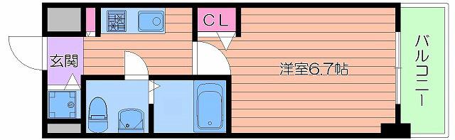 S-RESIDENCE北浜(1K/12階)の間取り写真