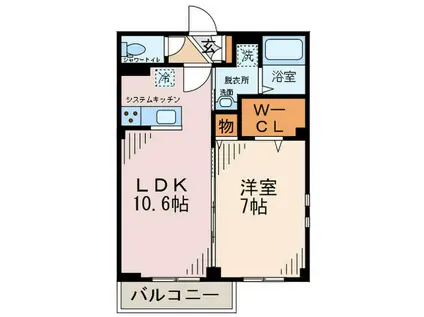 高砂テラス(1LDK/2階)の間取り写真